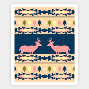 Deer winter pattern II Sticker